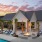 clubhouse with firepit at dusk