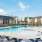 pool with exteriors of buildings in the background