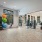 Yoga studio with strength equipment and mirrors