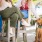 People sitting with a dog