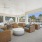 an outdoor lounge with ample seating and shade