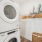 Laundry Room with Washer and Dryer and Built-In Shelving